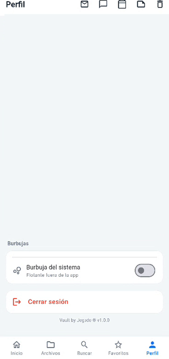 Burbujas y cerrar sesión Android