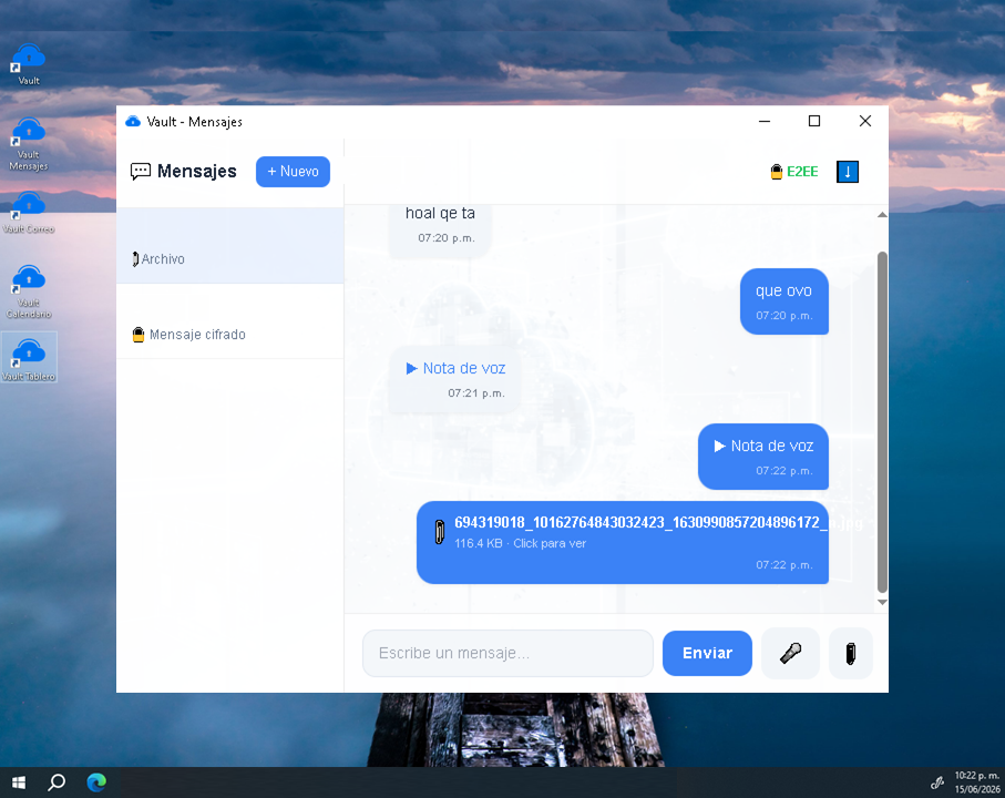 Mensajes standalone Windows