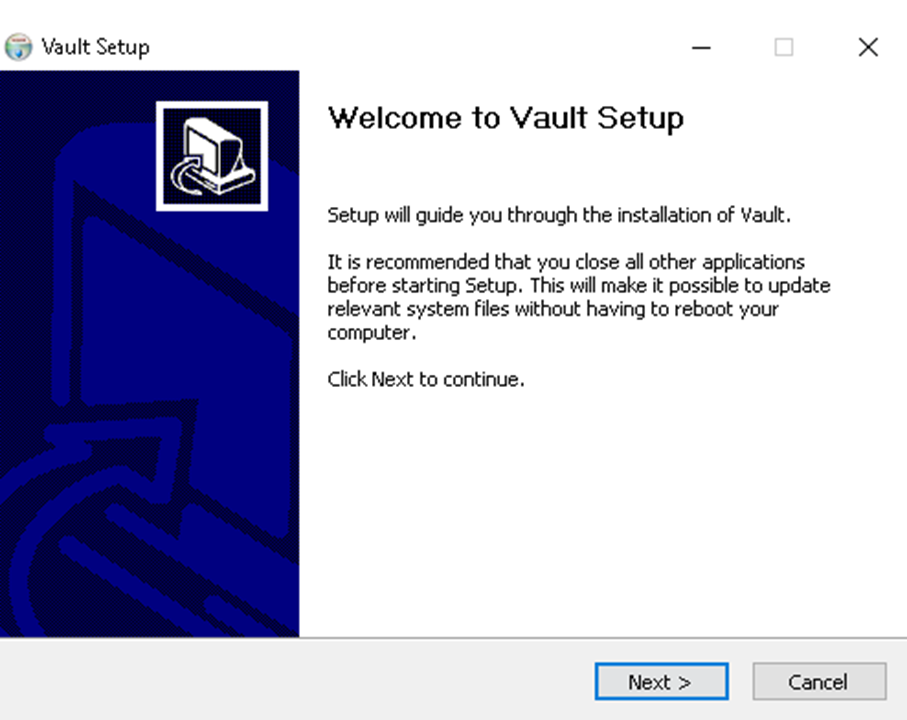 Vault Setup Welcome