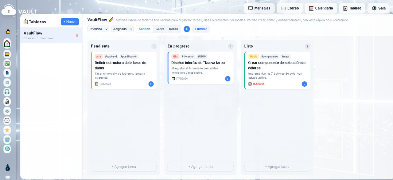Kanban con tareas
